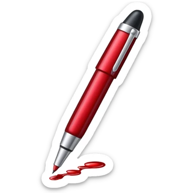 pen with blood drops sticker