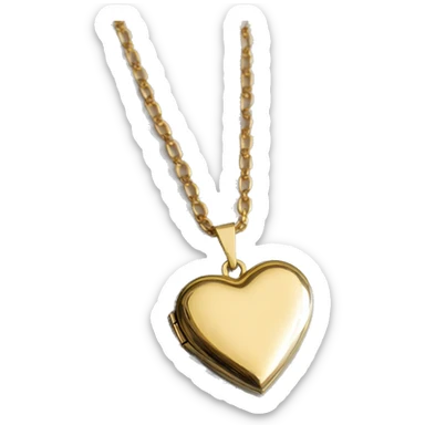 Dainty gold heart locket necklace  sticker