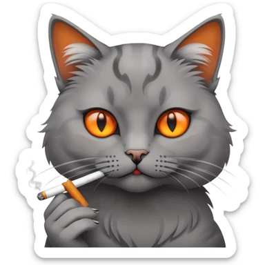 Cat smoking a cigarette  sticker