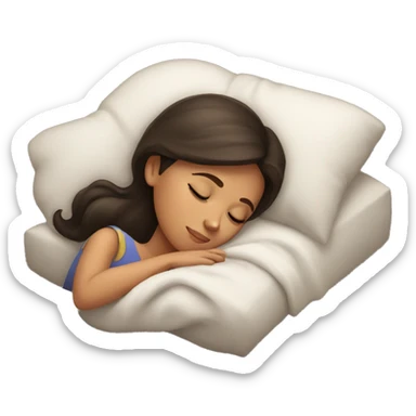 Brunette girl sleeping sticker