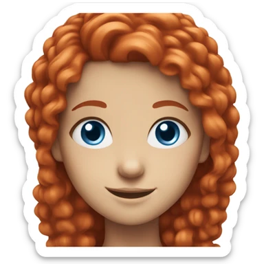 smiling girl with red hair and blue eyes sticker