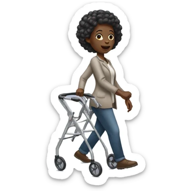 black woman using walker sticker
