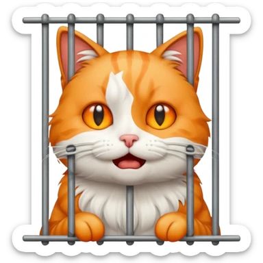 cat jail cry place sticker