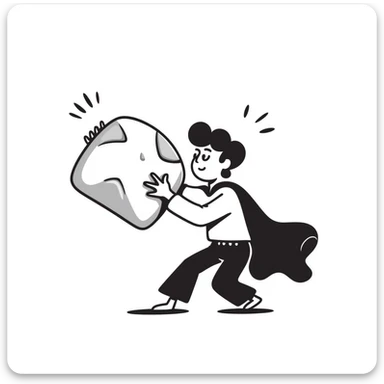 Superhuman with super strength lifting heavy objects sticker