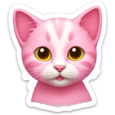 Pink kitten sticker