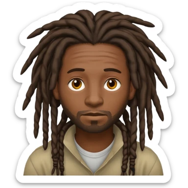 A nonchalant black man with dreads for hair sticker