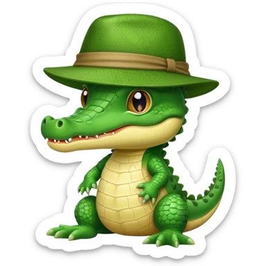 baby crocodile in hats sticker
