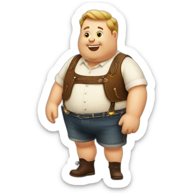 chubby guy drunk at oktoberfest sticker