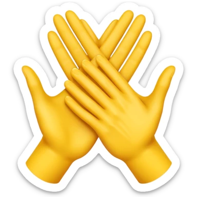 two yellow hands crossed in an X shape sticker