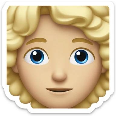 A sleepy blonde boy with blue eyes sticker