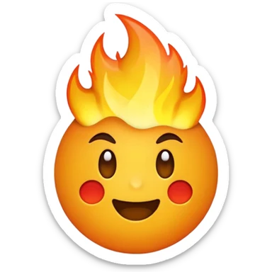 a chill emoji half fire sticker