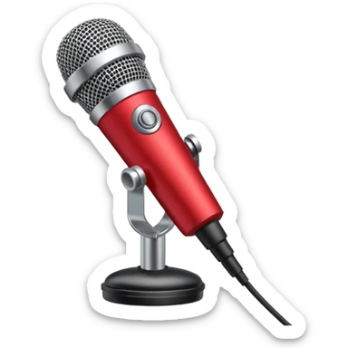 a real red microphone sticker