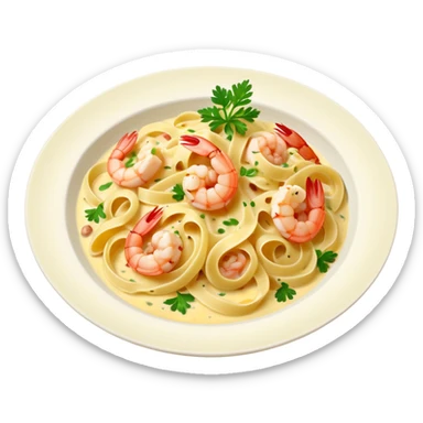 traditional italian carbonara with shrimp sticker