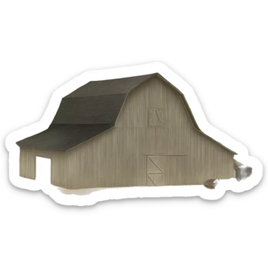 Farm barn at cotton field sticker