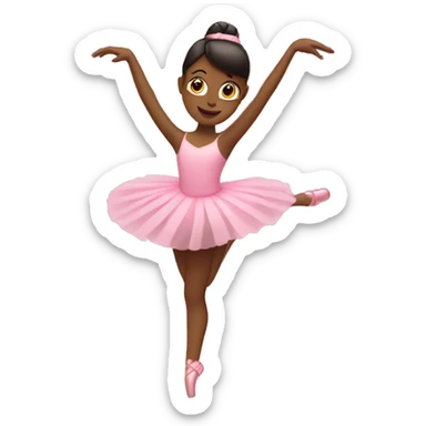 pink ballerina twirling sticker