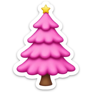 pink christmas tree sticker