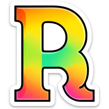 Colorful Gradient Alphabetical Letter “B” sticker