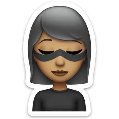 masked girl with closed eyes sticker