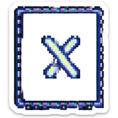 pixel art style construction sign with animated lights or moving stripes, interactive vibe sticker