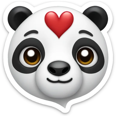 Panda with hearts as eyes  sticker