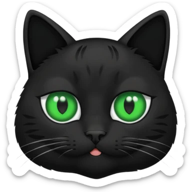 gato con mechon negro tapando un ojo sticker