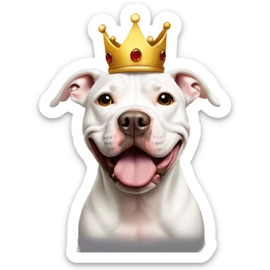 Pit bull with crown with a bit of brown sticker