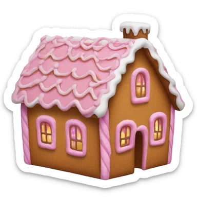 A pink gingerbread house sticker