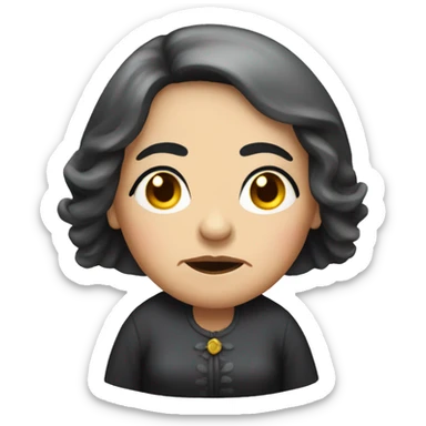 Old scary Russian lady with black hair  sticker