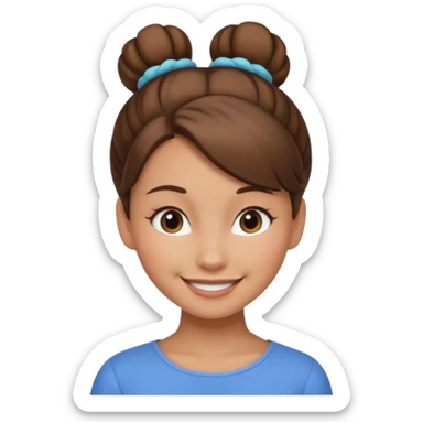girl with hair in a bun sticker