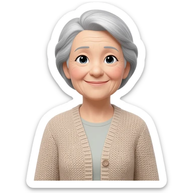 A caring older woman sticker