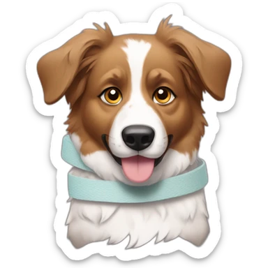 Australian sheperd with bandage on paw sticker