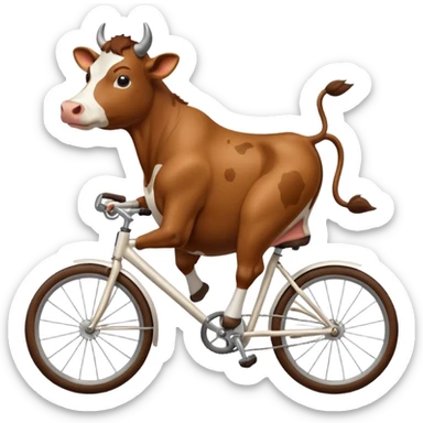 Cow on a cycle sticker