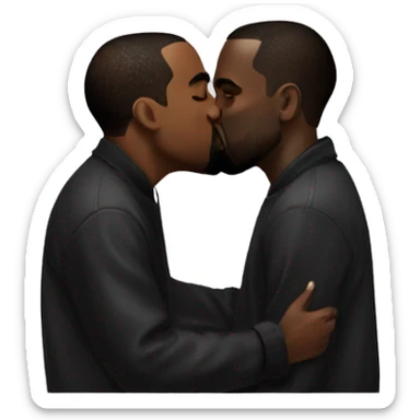 Diddy kissing Kanye sticker