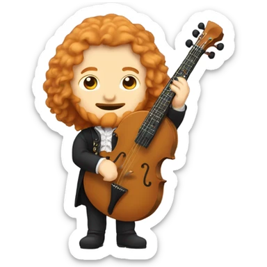 Antonio Vivaldi ginger chibi standing banjo  sticker