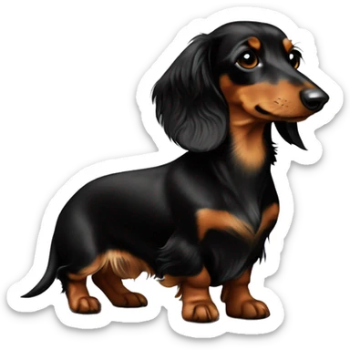 longhaired dachshund black tan sticker
