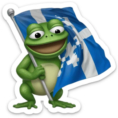 Pepe the frog holding Quebec flag sticker
