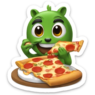 Rata comiendo pizza sticker