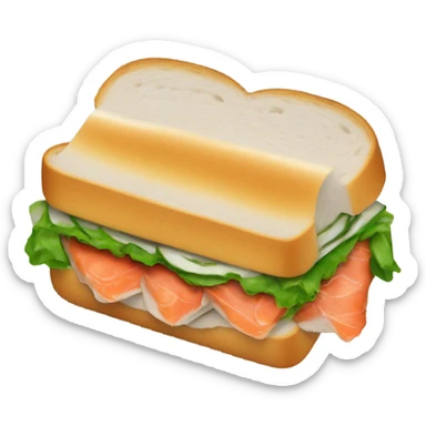 Sandwich with red fish sticker