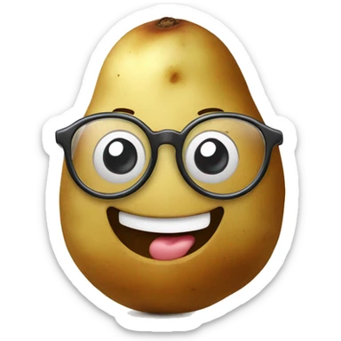 happy potato eith eyeglasses sticker