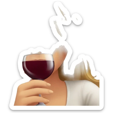 A blonde beautiful girl and a light brown hair super cute beautiful girl drink wine together sticker