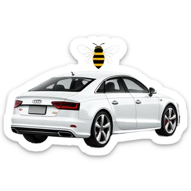 Bee driving a white a7 Audi sticker