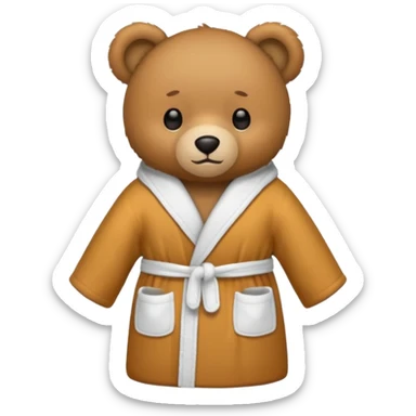 teddy bear bathrobe sticker