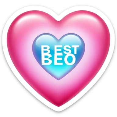 glowing matte transparent heart with text "Best CEO" sticker