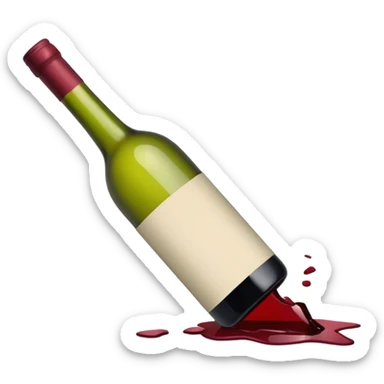 Broken wine bottle sticker