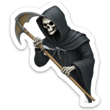 a grim reaper with a scythe sticker