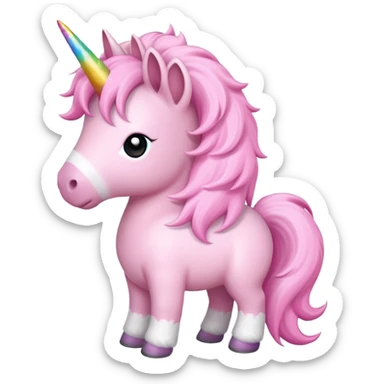 unicórnio rosa pastel fofo sticker