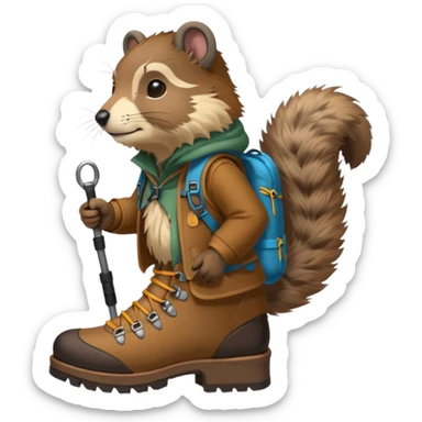 marmotte avec souliers de marche sticker