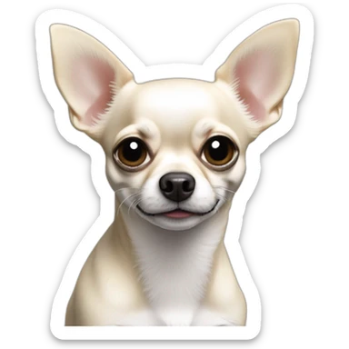 Chihuahua blanc à tache noir à poil long sticker