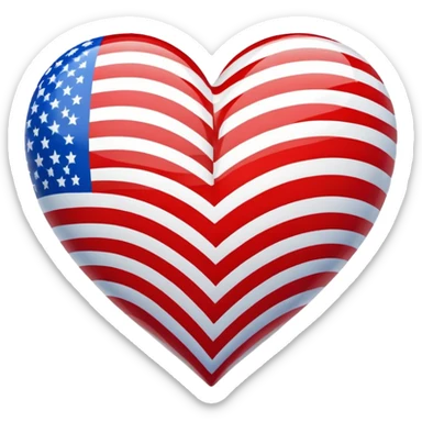 Us flag heart  sticker