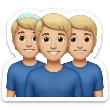 three brothers one blonde two with brown hair sticker